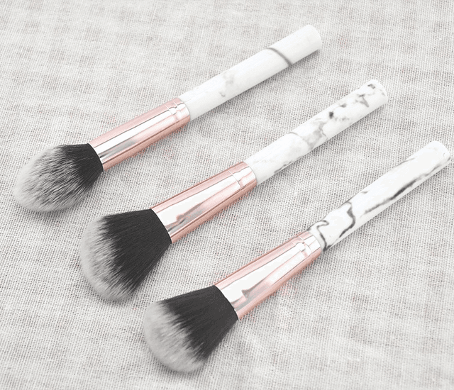 メイクブラシ 大理石柄ハンドル チークブラシセット
